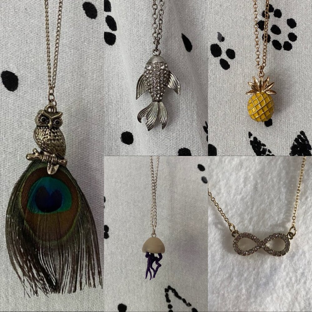 necklace - assorted lot of 5 pendant necklaces